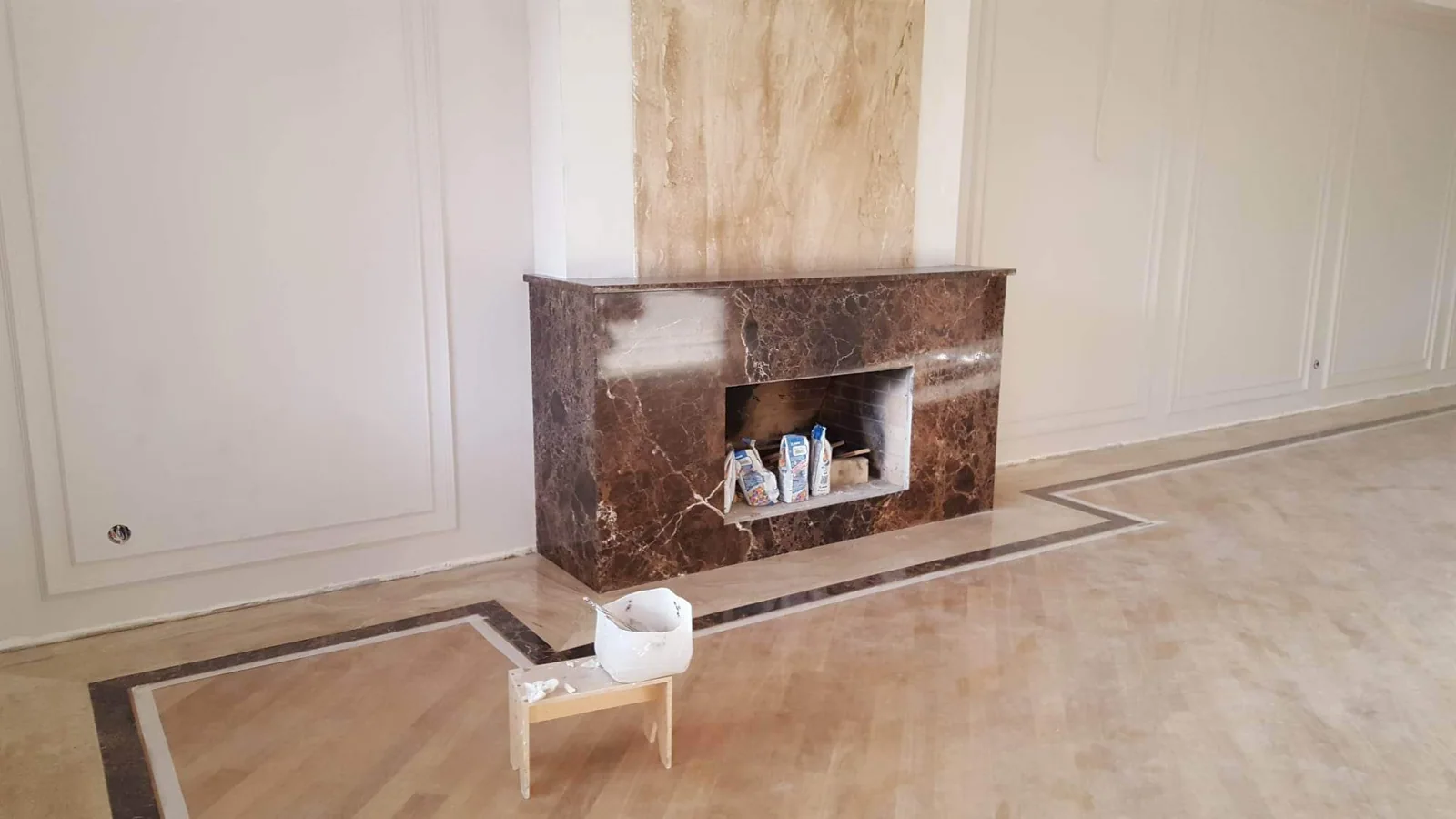 Marble Fireplace & Floor