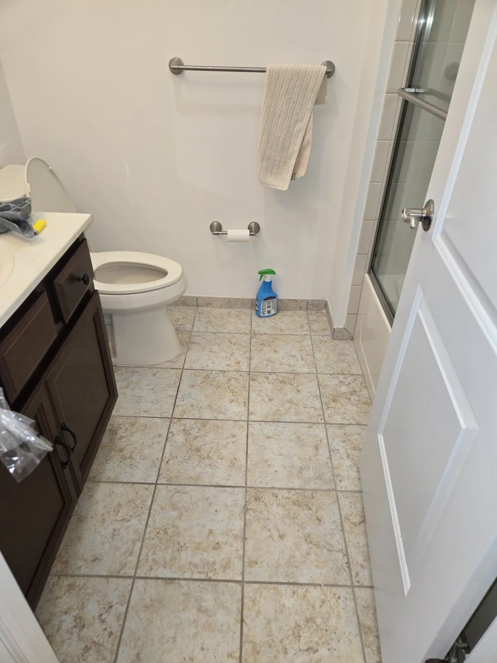 Before: Bathroom Floor Tile Replacement